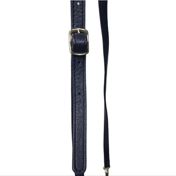 Talbots Blue Leather Flap Snap & Zipper Adjustable Strap Crossbody Purse - Picture 10 of 13